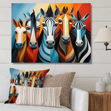 Zebra Cubist Family - Zebra Wall Art Prints